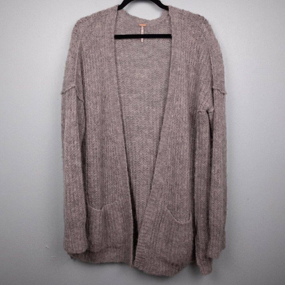 Free People Weekend Getaway grey alpaca blend open cardigan-M